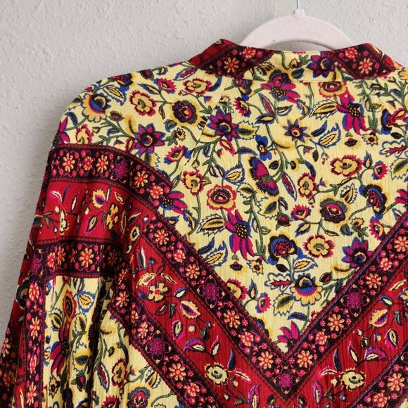 Anthropologie Raga Multicolored Print Bell Sleeve Blouse Size Small - Picture 8 of 10